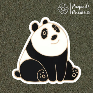 🇹🇭 พร้อมส่ง : 🐼 เข็มกลัดเจ้าหมีแพนด้าตัวอ้วน | Chubby Panda Enamel Brooch Pin.