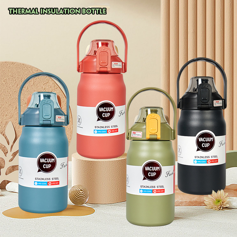 J072 กระบอกน้ำเก็บอุณหภูมิ 1.3L ขวดน้ำสแตนเลส กระบอกน้ำ กระบอกน้ำเก็บความเย็น แก้วน้ำ ถ้วยน้ำความจุขนาดใหญ่
