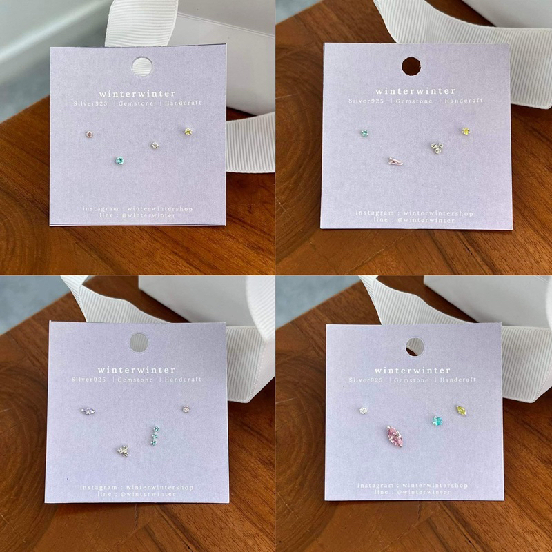 Winterwinter Jewelry Silver925 : เครื่องประดับเงินแท้ เงินแท้925 ต่างหูเซ็ต รูปผีเสื้อ น่ารักมาก - รูปที่ 2