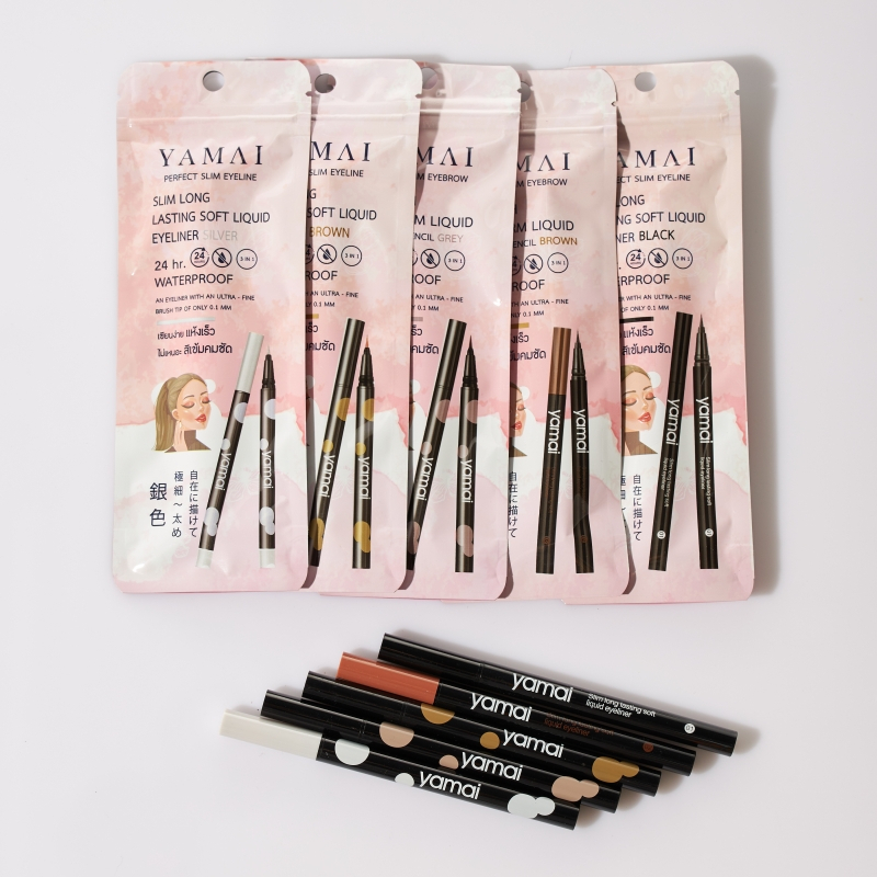 YAMAI Slim long lasting soft liquid eyeliner&Smooth silkworm liquid eyebrow pencil