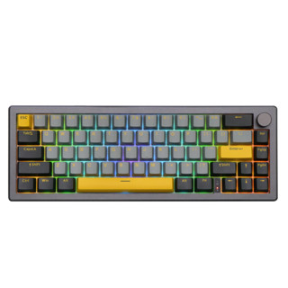 EPOMAKER EK68-คีย์บอร์ดไร้สาย 65% Gasket Mount Hot Swap 2.4Ghz/Bluetooth/USB-C Wired/Wireless Keyboard(BLACK GOLD,YELLOW-EN/TH)