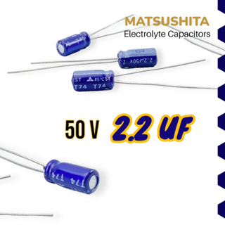 2.2uf 50V คาปาซิเตอร์ Matsushita Electronic Electrolytic Capacitor ลำโพง วงจรขยายเสียง (4ชิ้น/Pcs.)