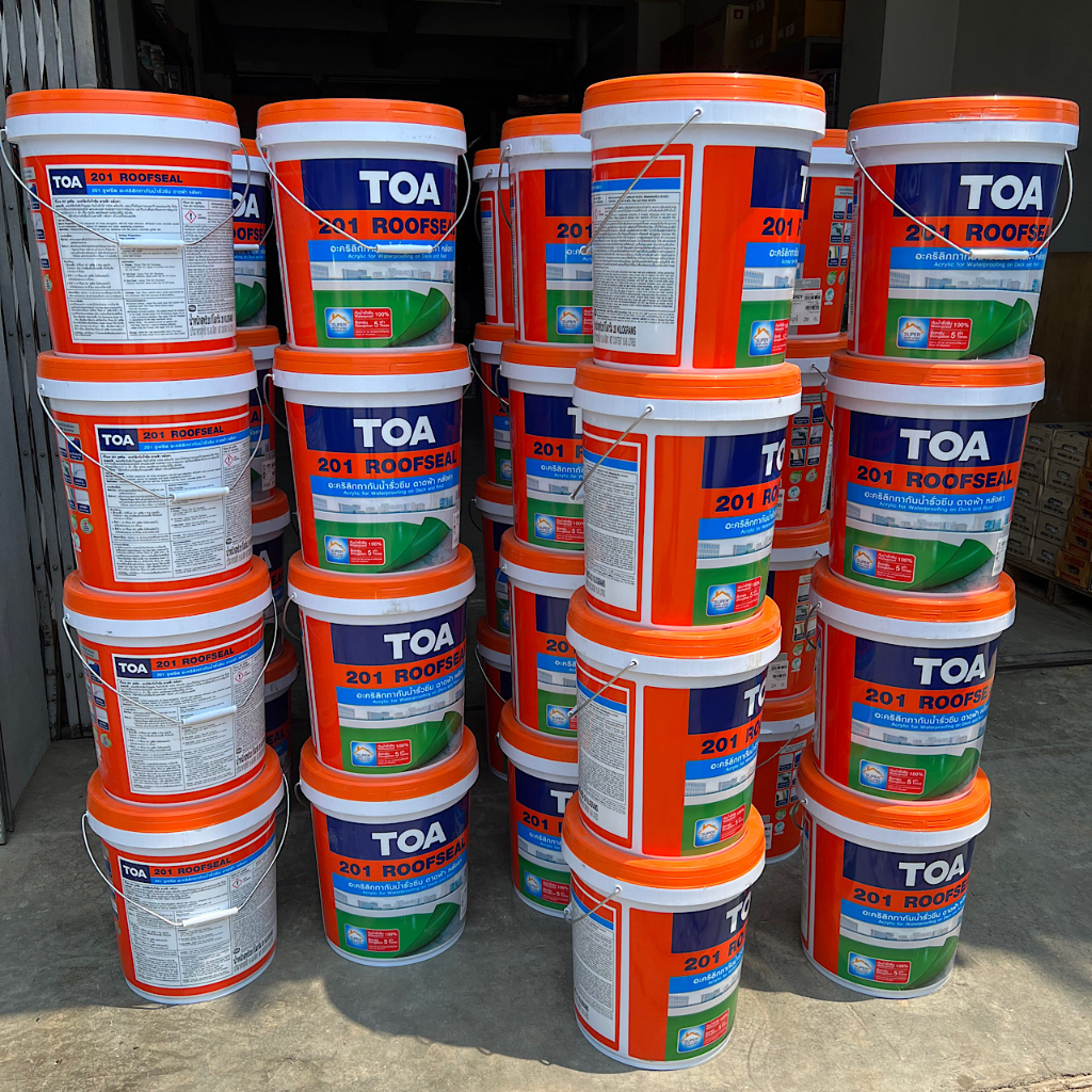 TOA 201 Roofseal ขนาด 20kg (สีขาว,เทา,น้ำตาล,น้ำเงิน,เขียว) กันรั่วซึมดาดฟ้าหลังคา **1ถังต่อ 1 คำสั่