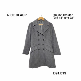 NICE CLAUP Coat เสื้อโค้ทกันหนาว ตัดเย็บเข้ารูปตรงเอวทรงสวยๆ อก 36 ยาว34 D91.b19