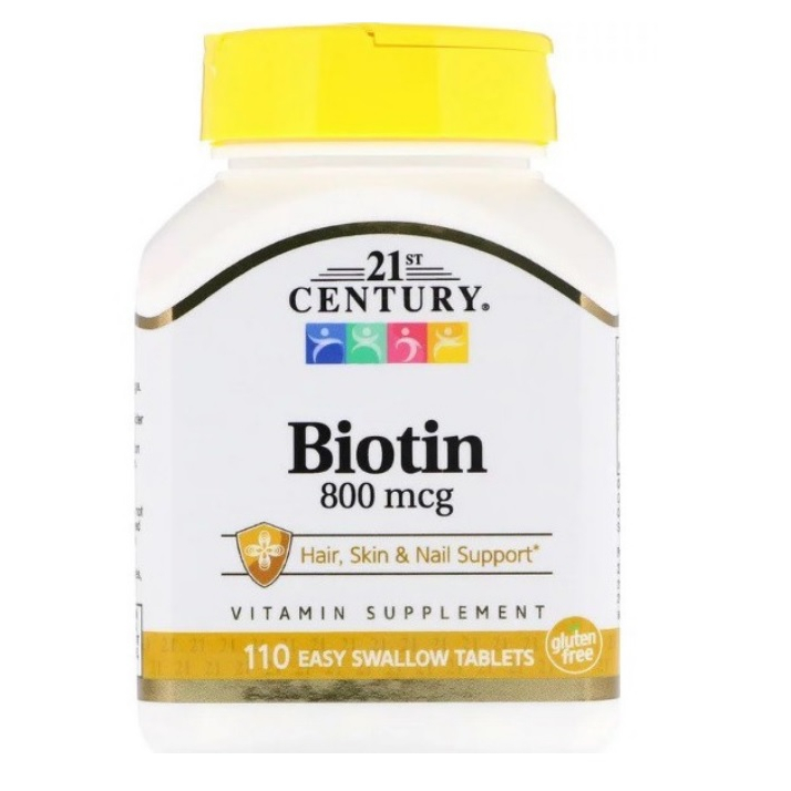 ไบโอติน 21st Century, Biotin, 800 mcg, 110 Tablets