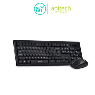 Anitech Wireless Keyboard &amp; Mouse Combo ชุดคีย์บอร์ดและเมาส์ไร้สาย (TH/EN) รุ่น PA804 รับประกัน 2 ปี