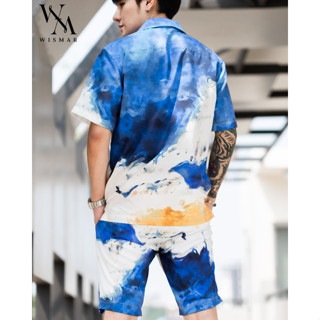 เสื้อเชิ้ตฮาวายแขนสั้น (หินอ่อนแซนด์บีช ): Hawaii Sandbeach  Marble Shirt (Short-Sleeve)