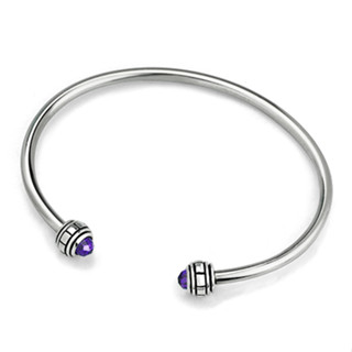 OHM Beads รุ่น OHM C Bangle - Violet - Silver 925 Charm เครื่องประดับ บีด เงิน เแก้ว จี้ สร้อย กำไล OHMThailand