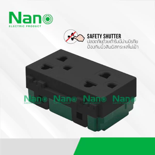 เต้ารับ คู่มีกราวน์ มีม่านและไม่มีม่านนิรภัย NANO 16A 250Vขนาด 3 ช่อง รุ่นClassic Series NN-P601, NN-P602(มีม่านนิรภัย)