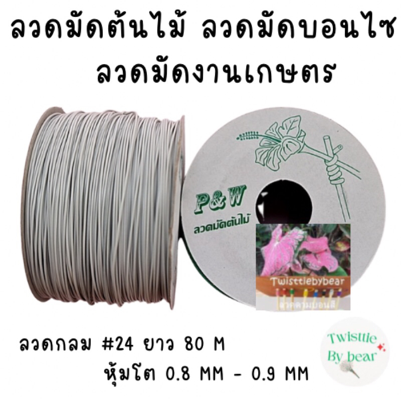 ลวดมัดต้นไม้ ลวดบอนไซ ลวดคล้องป้าย ลวดมัดงานเกษตร ลวดมัดสแลน เบอร์ 24 ยาว 80 เมตร