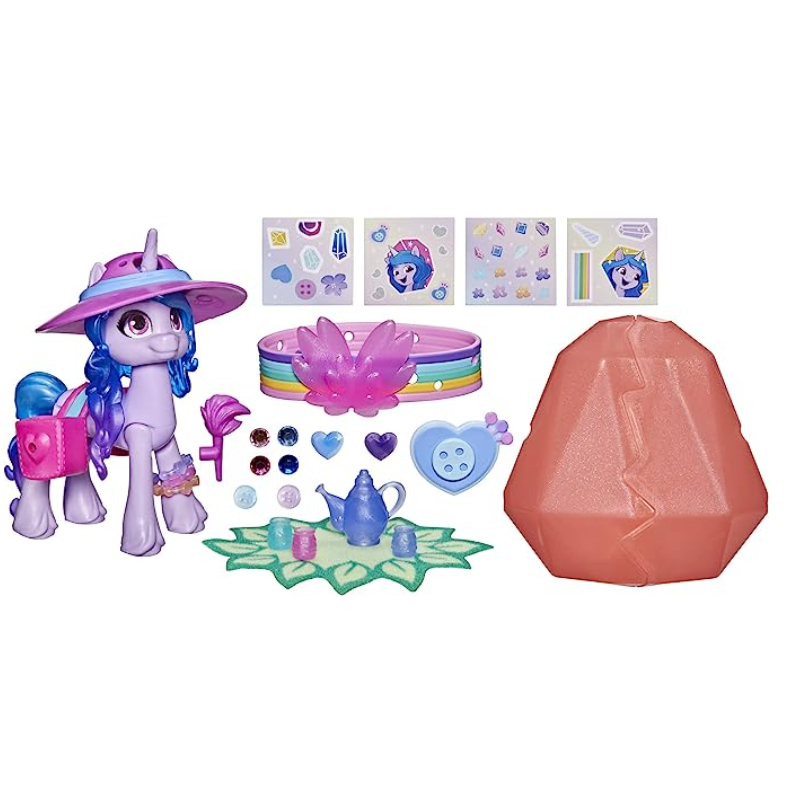 My Little Pony: A New Generation Movie Crystal Adventure Izzy Moonbow ของเล่นม้าโพนี่สีม่วงขนาด 3 นิ
