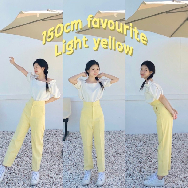 (ส่งต่อ) 150cm favourite กางเกงขายาว กระบอกเล็ก ทรงบอย ผ้าอยู่ทรงเก็บหุ่น [playwork.store]