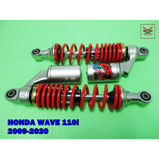 HONDA WAVE110i year 2009-2020 REAR GAS SHOCK SET SPRING “RED”   //  โช๊คหลัง สปริง สีแดง โช๊คแก๊ส บูชคันเกียร์ สินค้าคุณ