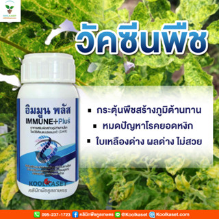 วัคซีนพืช อิมมูนพลัส 1ลิตร ป้องกัน เชื้อรา แบคทีเรีย ไวรัส ใบหยิก ใบเหลือง ลูกด่าง ใบลาย พริก ถั่ว แตง คูลเกษตร KF44