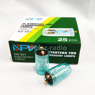 STARTERS FOR FLUORESCENT LAMPS สตาร์ทเตอร์ NPV NS-001 (25Pcs/กล่อง)