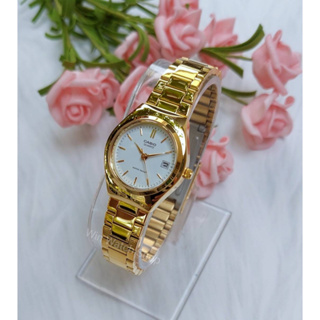 นาฬิกา Casio รุ่น LTP-1170N-7A นาฬิกาข้อมือผู้หญิง สายแสตนเลสสีทอง หน้าปัดสีขาว -ของแท้ 100% รับประกันสินค้า 1 ปีเต็ม