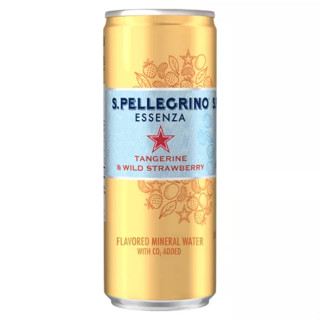 ซานเพลลีกรีโน น้ำแร่โซดารสส้มและสตรอเบอร์รี่ 330มล. - San Pellegrino brand Essenza Tangerine &amp; Wild Strawberry 330ml