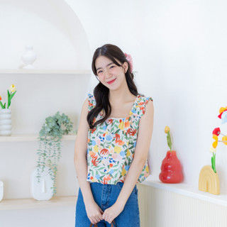 12-268 Vivid Flora Crop Top