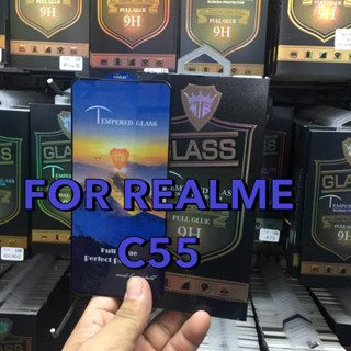 Realme C35 /c30/C33/C55/C53/C51เรียลมี ฟิล์มกันรอย ฟิล์มกันรอยหน้าจอ ฟิล์มกระจกนิรภัยกันรอย แบบใส เต็มจอ ขอบดำ(Full Frame)