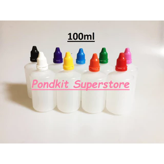 ขวดหยดพลาสติกเปล่าสีขุ่น set100ขวด 30ml/50ml/100ml พร้อมจุกและฝา