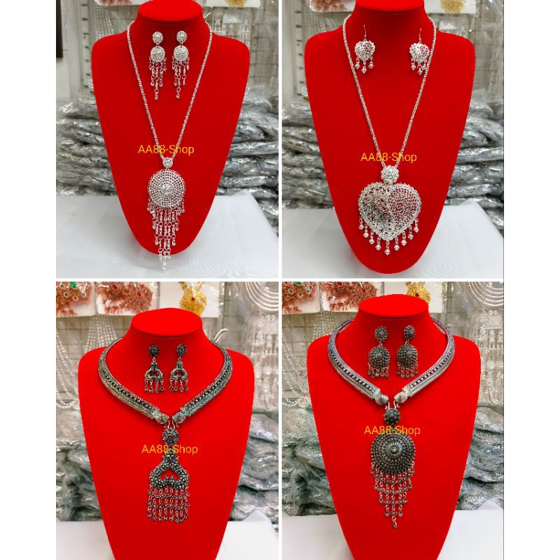 สร้อยคอเจ้าสาว สร้อยรำ สร้อยล้านนา เครื่องประดับชุดไทย เส้นลายคมชัด สร้อย12นิ้ว รวมจี้15นิ้ว (สินค้าพร้อมส่ง)