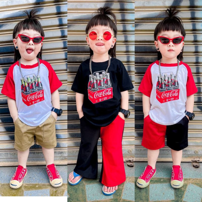 ชุดเซ็ทเด็ก เสื้อวินเทจเท่ๆ เสื้อพร้อมกางเกงเด็กพร้อมส่ง