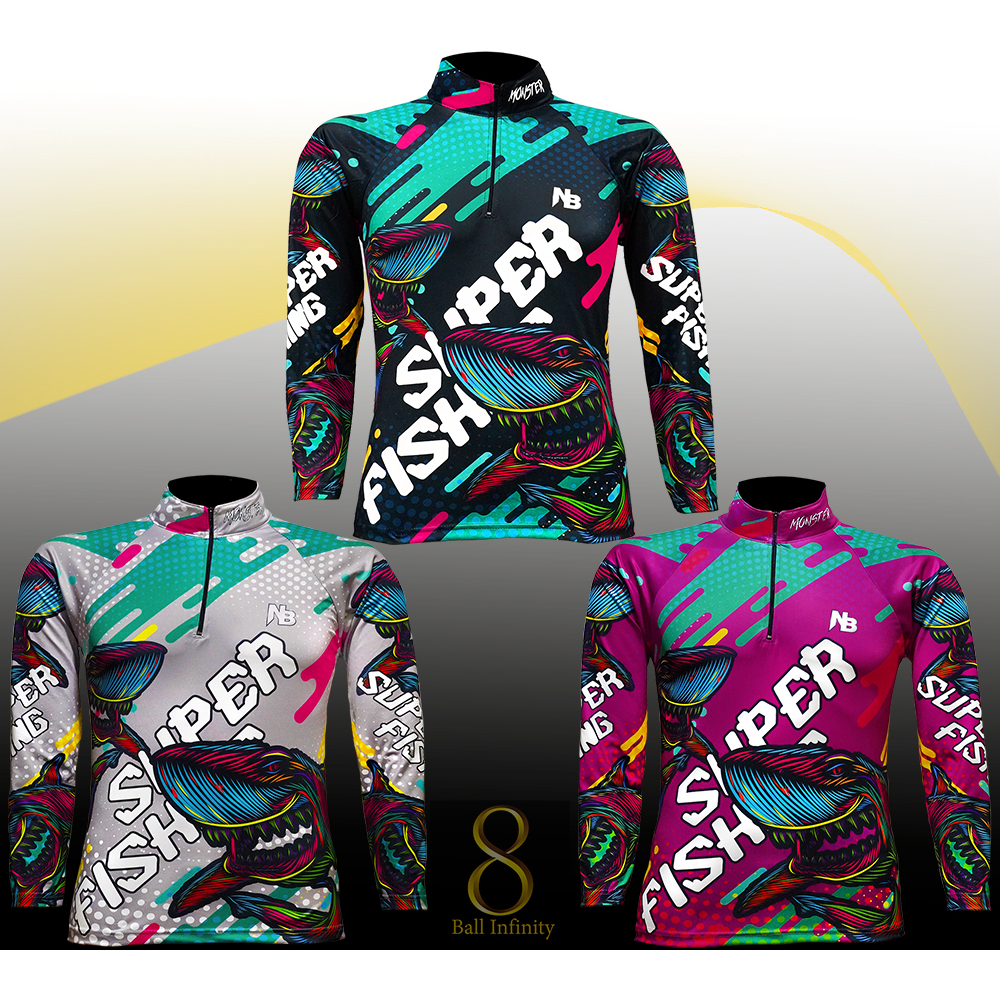 Setสี 32 มี 3 สี_เสื้อตกปลา Super Shark Fishin NB กันUV ผ้านิ่ม ใส่สบาย ระบายอากาศ (สินค้าพร้อมส่ง)