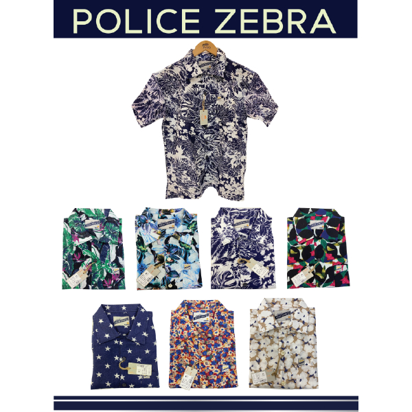 Police Zebra เสื้อ Hawaii แขนสั้น Unisex ผ้าลินิน