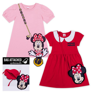 Disney Girl Minnie Mouse Dress - ชุดเดรสเด็กผู้หญิง มีกระเป๋ามินนี่เมาส์ ใส่ของได้จริง  สินค้าลิขสิทธ์แท้100% characters studio