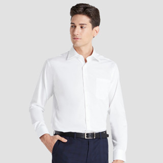 Wide Spread Plain Shirt (White)