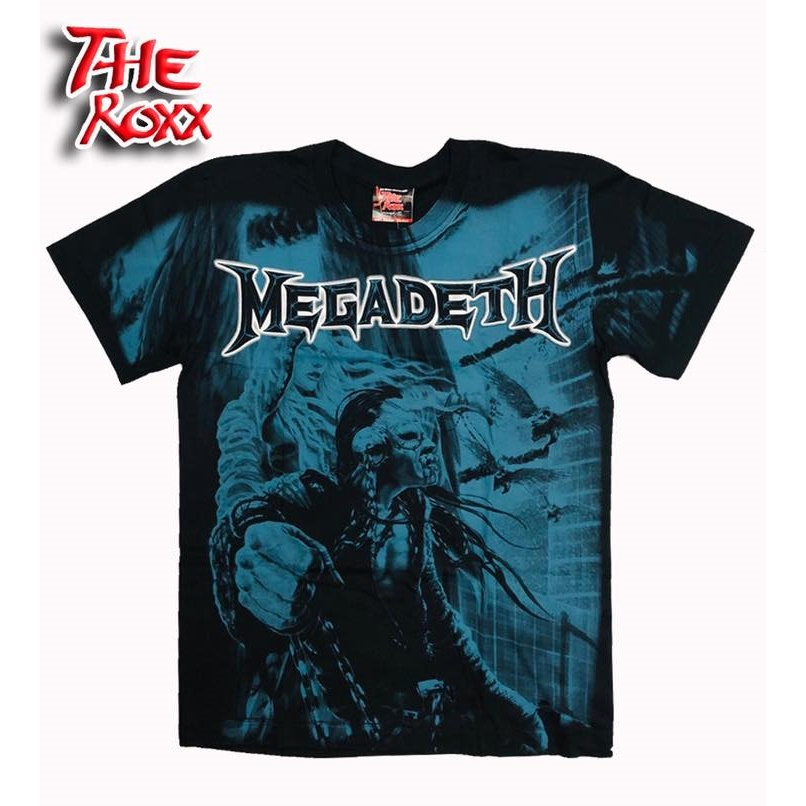 Megadeth เสื้อวง OVP สกรีนจม ของแท้ 100% Size M  40-42"     ป้าย The Roxx