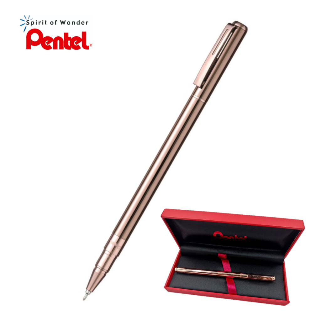 Pentel ปากกาโรลเลอร์ เพนเทล Energel Sterling 0.5mm ด้ามสีโรสโกลด์ BL625PG-C