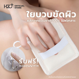 H2O Plus ใยบวบขัดตัว ใยบวบขัดผิว ขัดหลัง แบบมีสายคาด งานพรีเมี่ยม  ผลิตจากธรรมชาติ 100% ไม่ฟอกสาร