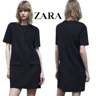 Zara : Faux Suede  Black Dress ( เดรสสักหลาดดำ )