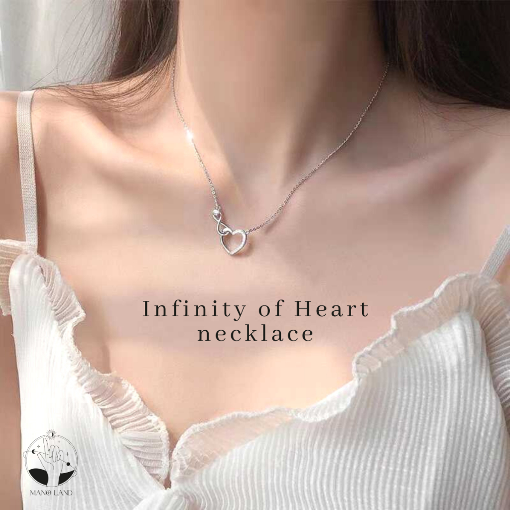 MNL💗Infinity of Heart อินฟินิตี้และหัวใจ รักไม่สิ้นสุด จี้พร้อมสร้อยคอ แฟชั่นเงินแท้ สไตล์มินิมอลเกาหลี ใส่ได้ทุกวัน