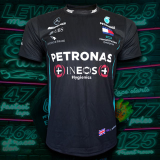 เสื้อยืดคอกลม F1 Mercedes-AMG Petronas F1 เสื้อยืดทีม เมอร์เซเดส-เอเอ็มจี ปิโตรนาส #FM0052 รุ่น Lewis-H ไซส์ S-5XL