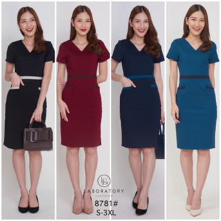 ลด 130.- ขั้นต่ำ 1,000.- พิมพ์"WYEYAY"เดรส 8781# Color Block Dress