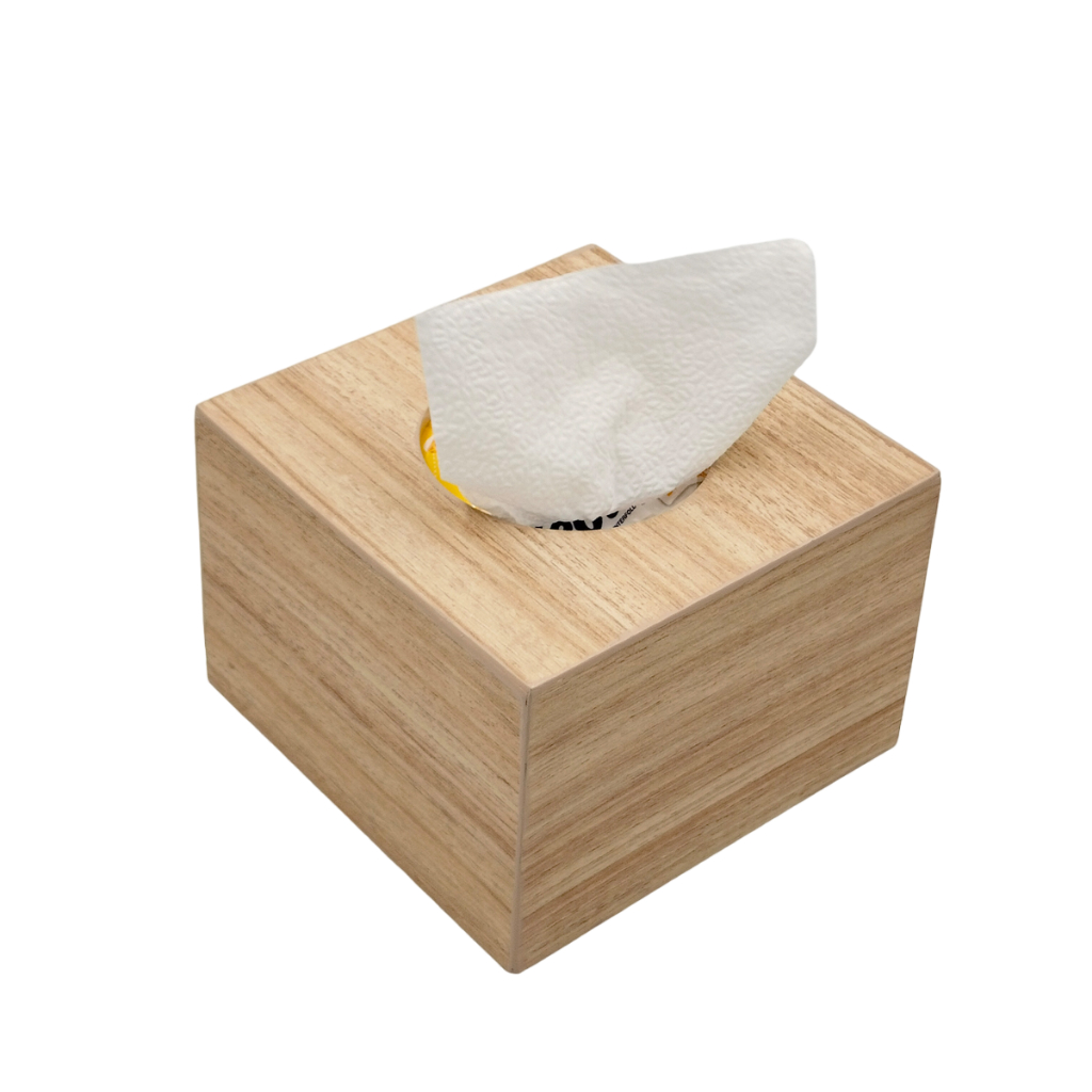 กล่องทิชชู่ กล่องไม้สำหรับใส่ทิชชู่แผ่น แบบสั้น Megahome.biz
