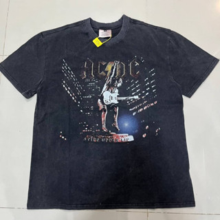 ACDC METAL MENS STIFF UPPER LIP EUROPE TOUR T-SHIRT PAPA VINTAGE  เสื้อยือคอกลมแขนสั้น เสื้อวินเทจ วินเทอร์แลนด์