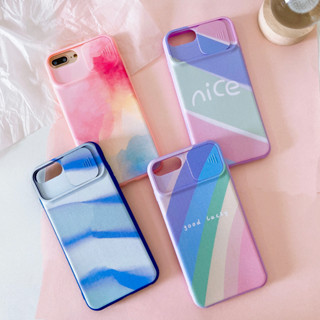 พร้อมส่ง เคสสีรุ้งพาลเทลสไลค์กล้อง สีรุ้งปิดกล้องสำหรับรุ่นOPPO A53/A15/A15S/A9 2020/A52020/A3S/A93/A31/Reno5/Reno4