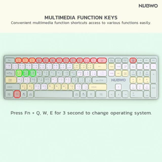 Nubwo NKM-631 Keyboard+Mouse Dual mode Wireless/Bluetooth แป้นพิมพ์ไร้สาย ชุดเมาส์คีย์บอร์ด