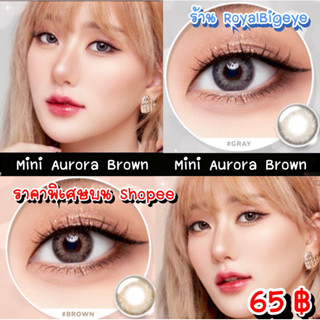 คอนแทคเลนส์ 🎀 Mini Aurora(DNA) 🎀 Brown - Gray(Kitty Kawaii)[มีค่าสายตาสั้นถึง 700]💝สีเทา สีน้ำตาลขนาดมินิ สวย