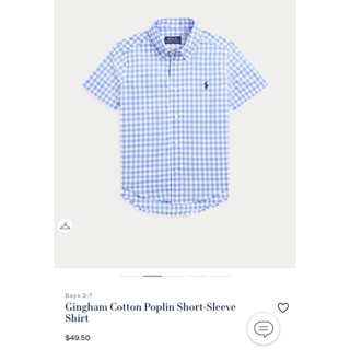 PRE ORDER • Ralph Lauren Gingham Cotton Poplin Short-Sleeve Shirt (boy’s size)**สินค้าแท้100%