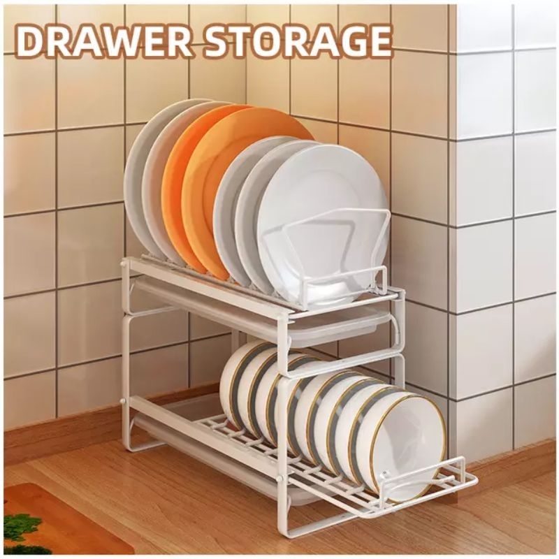ชั้นวางถ้วยจานแบบลิ้นชักพร้อมถาดรอง Pull-out dishrack รูปที่ 4