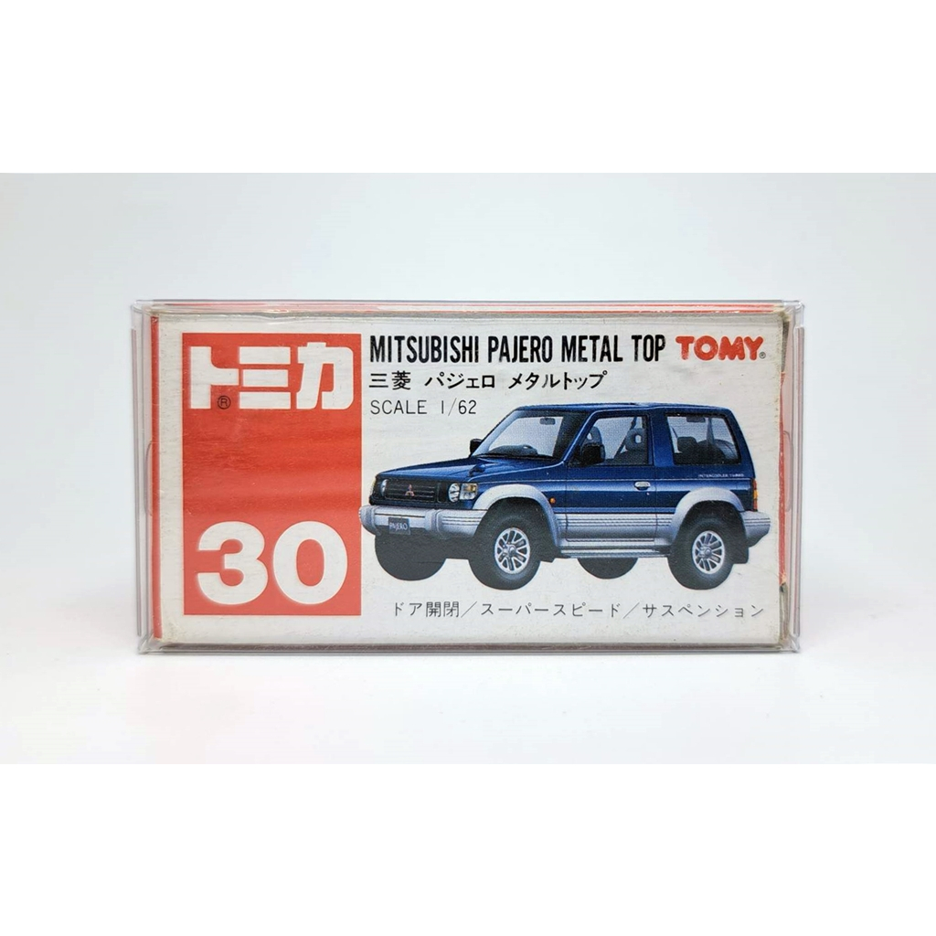 โมเดลรถเหล็ก Tomica No.30 Mitsubishi Pajero Metal Top (Blue) โลโก้แดง โลโก้รุ่นแรก Tomica งานเก่า หายาก