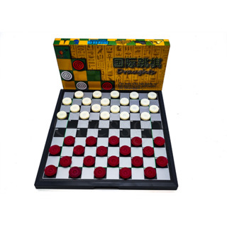 (ตัวแทนchessgo)หมากฮอสสากลแม่เหล็ก 10x10 ช่อง size L (29x29cm) สีขาวแดง