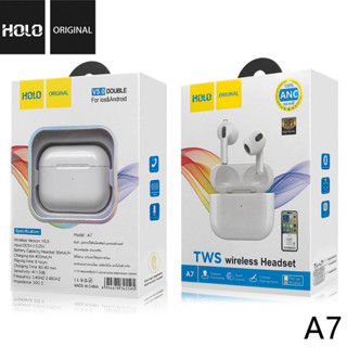 หูฟังบลูธูท HOLO A7 Wireless Version V5.0 ชาร์จเร็วรองรับัทั้งแบบไร้วสายเเละมีสาย หูฟังบลูธูทไร้สายสินค้ามีการรับประกัน