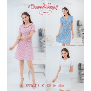 fairyangelstore - เดรสแจคกาดคอปก (DW9301) #พร้อมส่ง #เดรสทำงาน #เดรสแฟชั่น #เดรสสวย #เดรสน่ารัก #เดรสสั้น