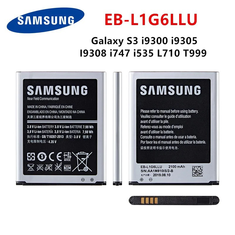 SAMSUNG Original EB-L1G6LLU แบตเตอรี่2100MAh สำหรับ Samsung Galaxy S3 I9300 I9305 I9308 I747 I535 L7