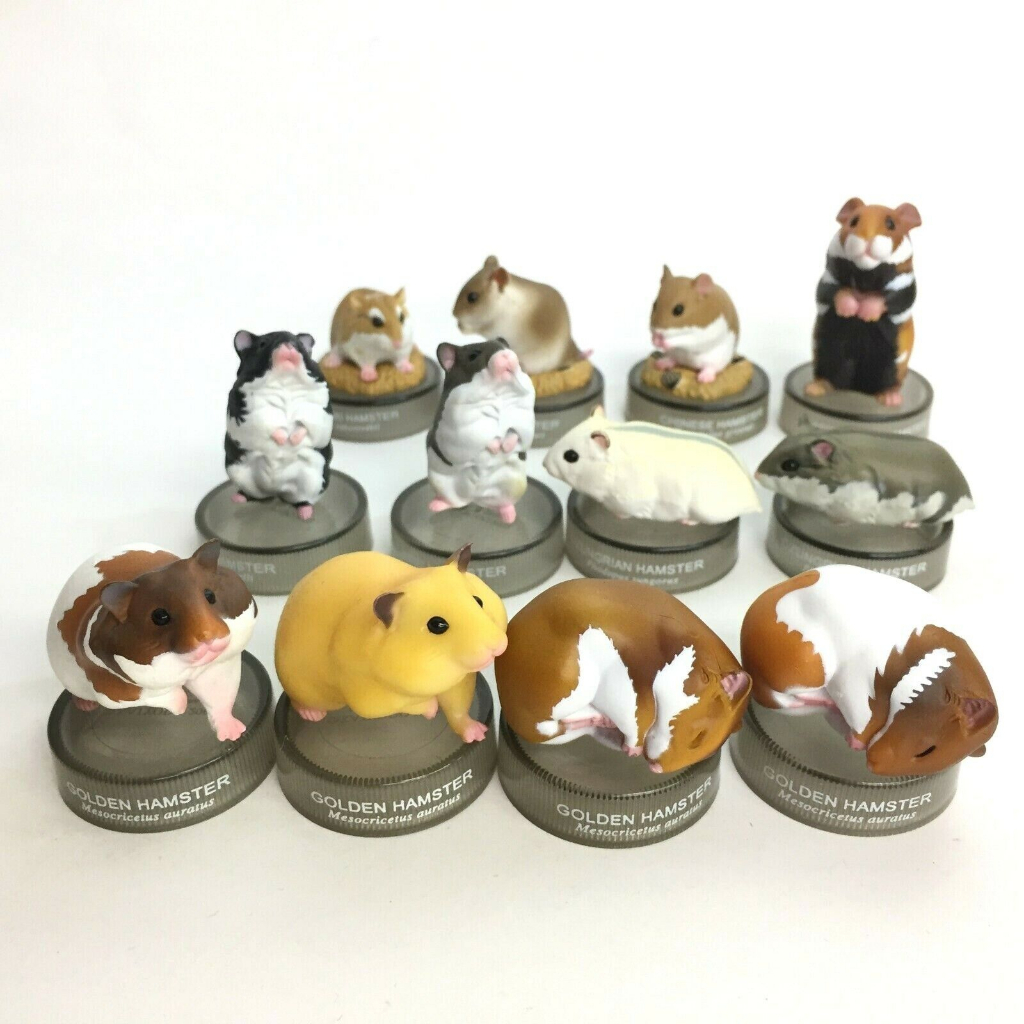 Kaiyodo : Hamster's Lunch Bottle Cap Mini Figure - งานแท้ มือสอง มีของตามภาพ